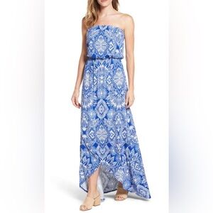 Felicity & Coco Blue and White Patterned Maxi Dress